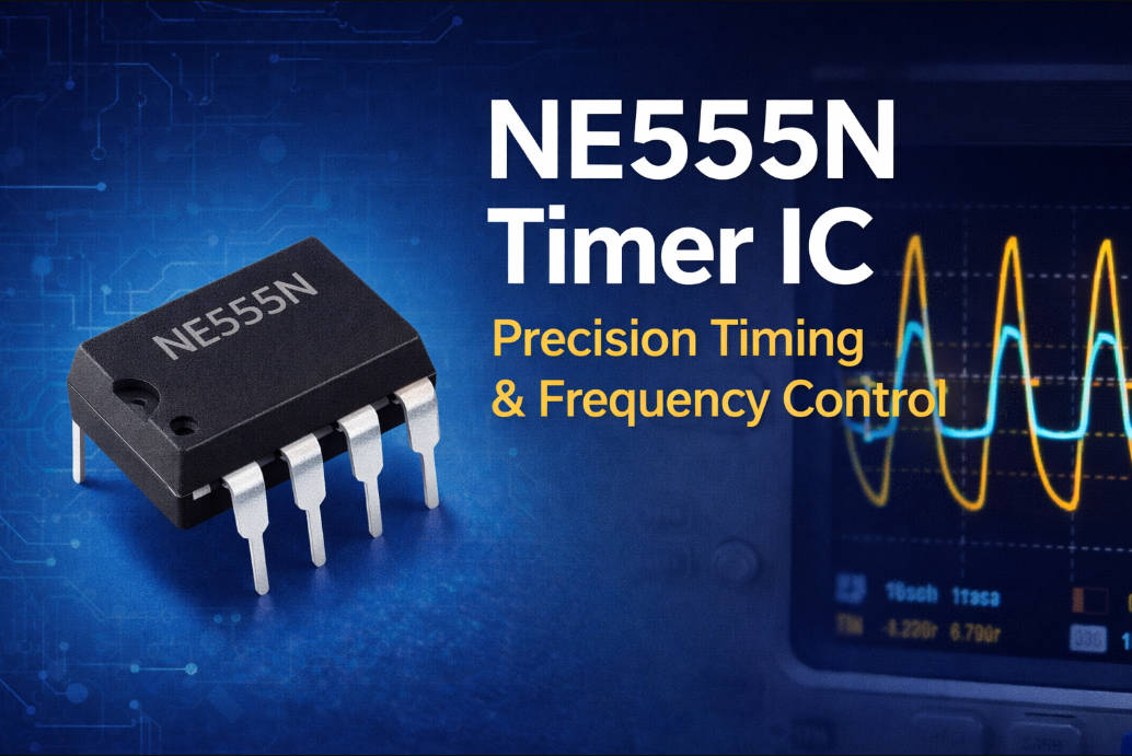 NE555N Timer for Precision Timing, Frequency, and Pulse Width Control